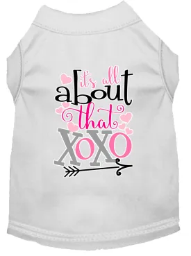 All About That Xoxo Screen Print Dog Shirt White Xl