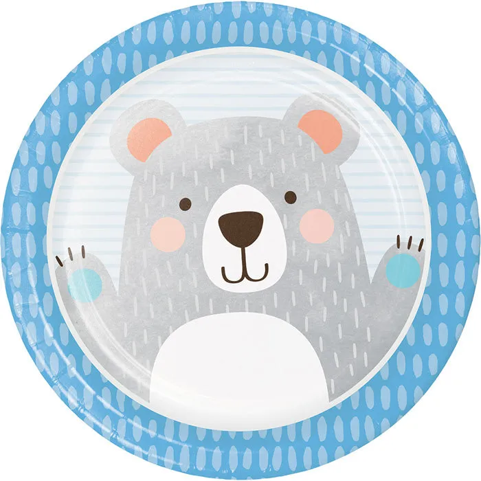 Bulk Bear Party Paper Dinner Plates (96 per Case)