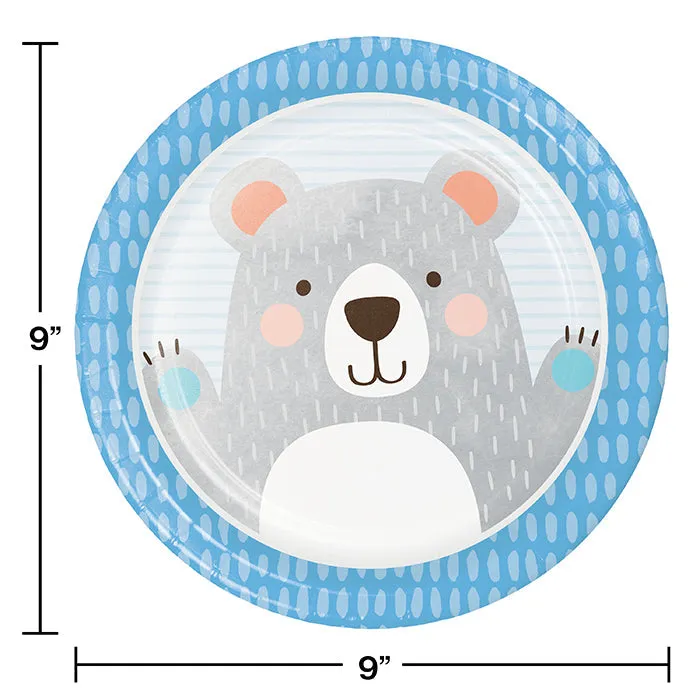 Bulk Bear Party Paper Dinner Plates (96 per Case)