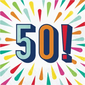 Bulk Birthday Burst 50 Luncheon Napkins (192 per Case)
