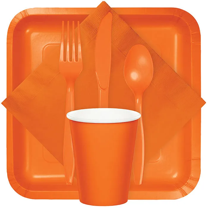 Bulk Pack of 100 Sunkissed Orange Luncheon Napkins 3Ply