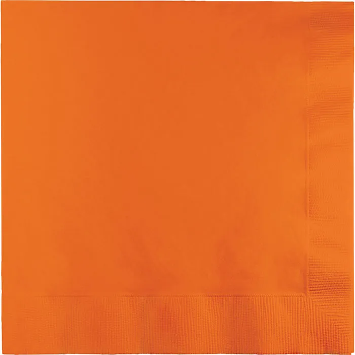 Bulk Pack of 100 Sunkissed Orange Luncheon Napkins 3Ply