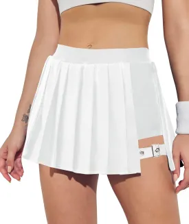BZB Pleated Skirts for Women High Waisted Tennis Skirts Adjustable Buckle Athletic Skorts Skirts with Pocket
