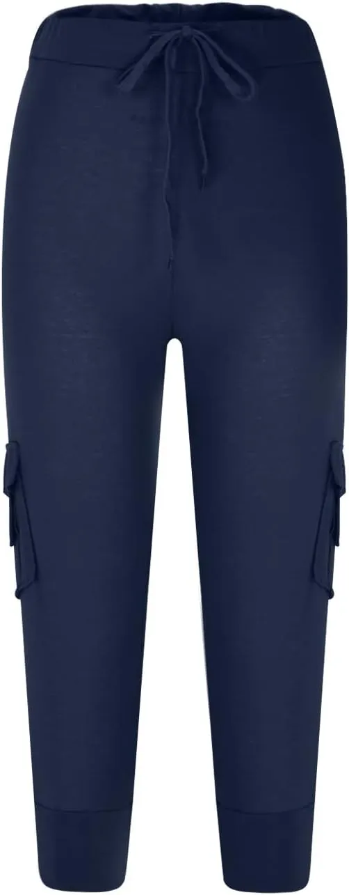 Capri Pants for Women 2024 Capri Leggings Lightweight Summer Casual High Wasit Stretch Pants Cropped Trousers