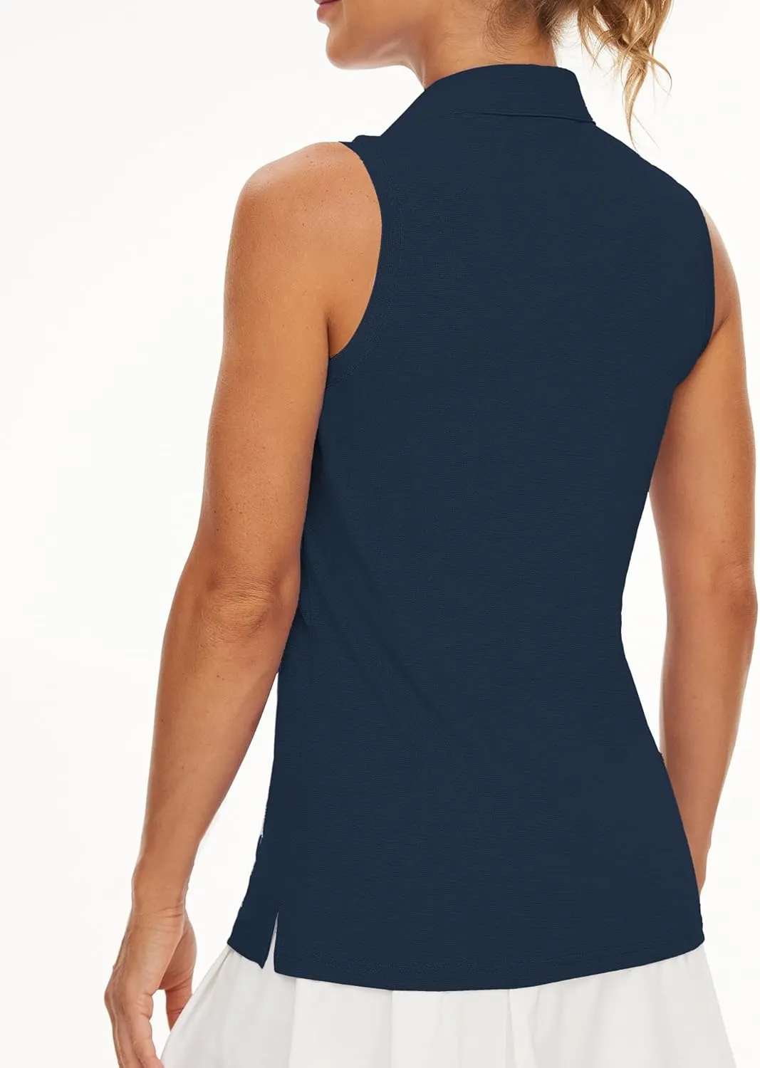 Casei Women's Sleeveless Golf Polo Shirts UPF 50  Quick Dry Collared Polo Shirts Athletic Tank Tops Shirts