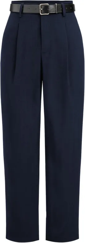 CIDER High Waist Solid Tapered Trousers with Belt