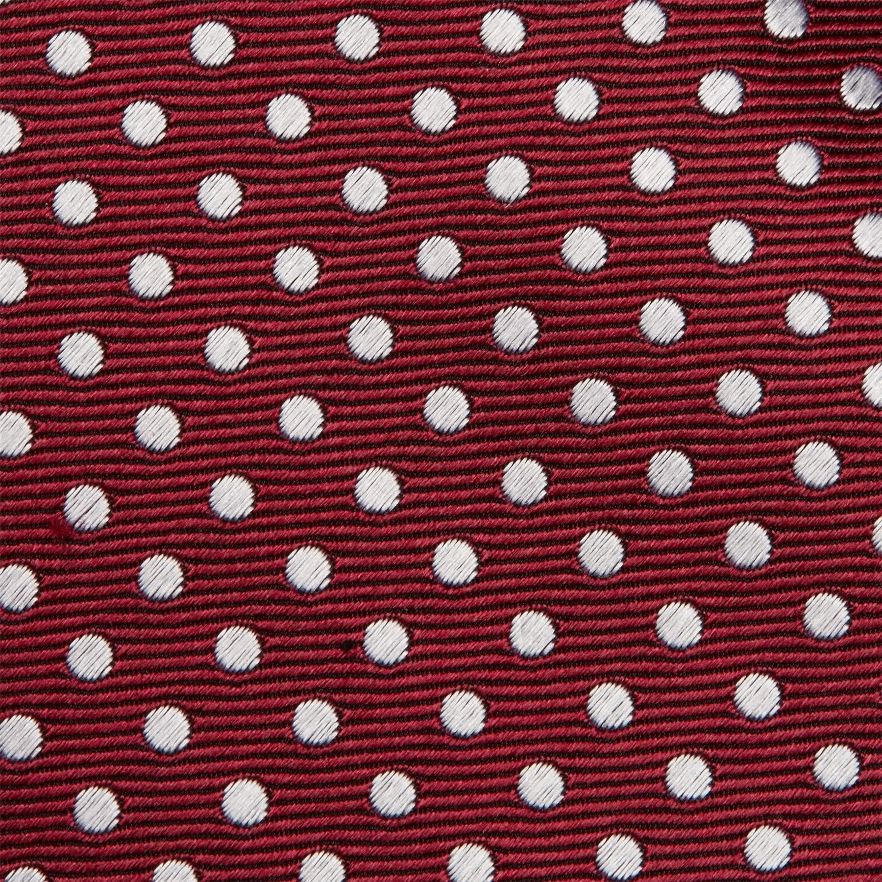 Dark Red Polka Dot Woven Silk Ties