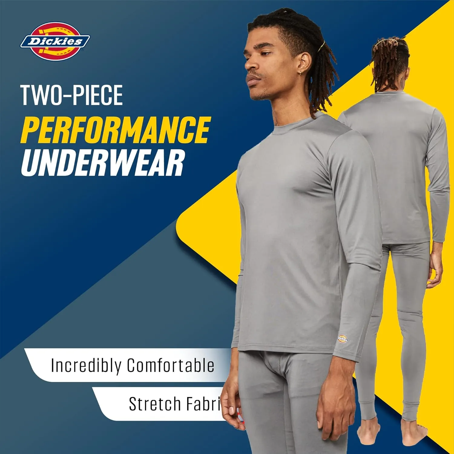 Dickies Mens Base Layer 2 Piece Performance Cold Weather Long Johns Underwear Set for Men