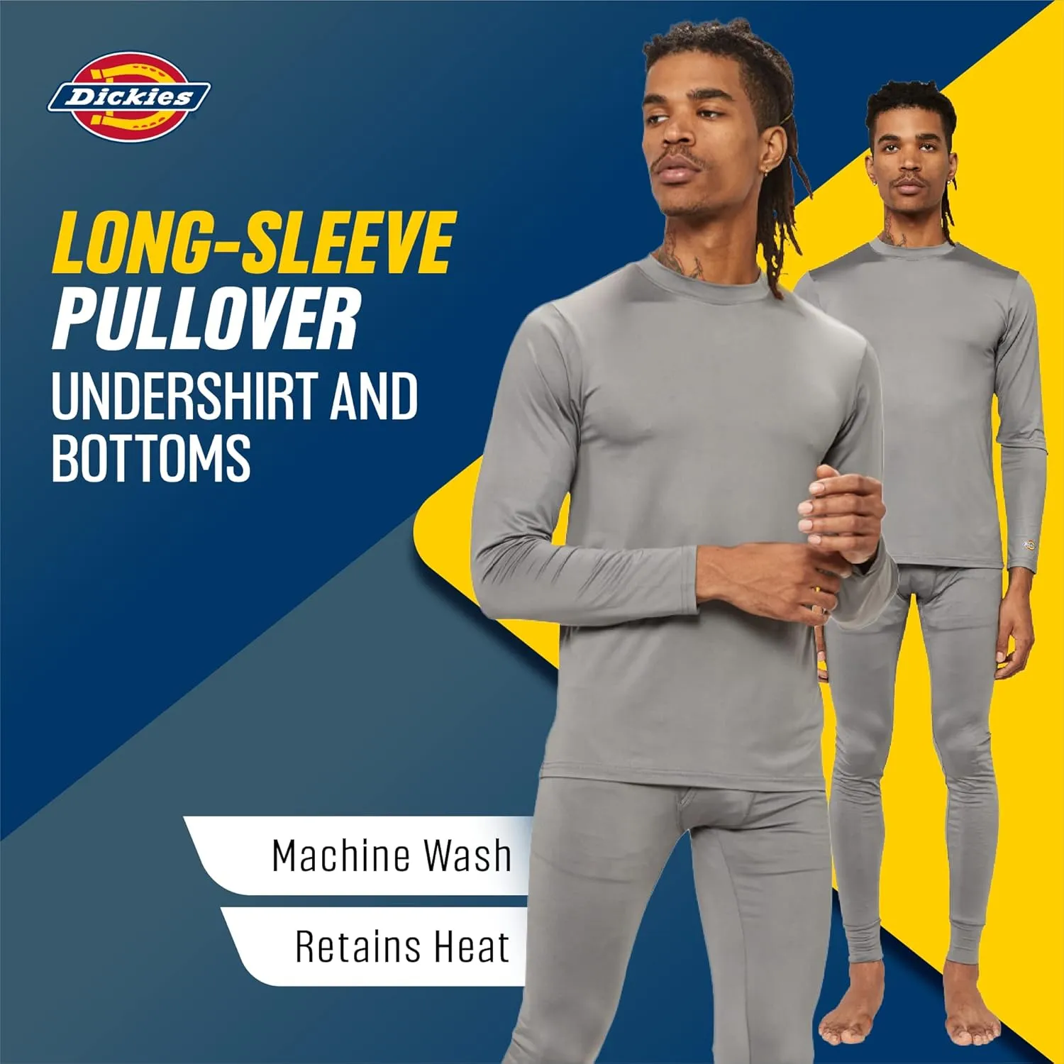 Dickies Mens Base Layer 2 Piece Performance Cold Weather Long Johns Underwear Set for Men