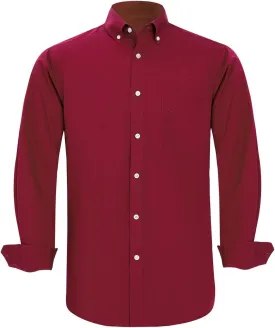 Double Pump Mens Button Down Shirts Cotton Long Sleeve Shirts Regular Fit