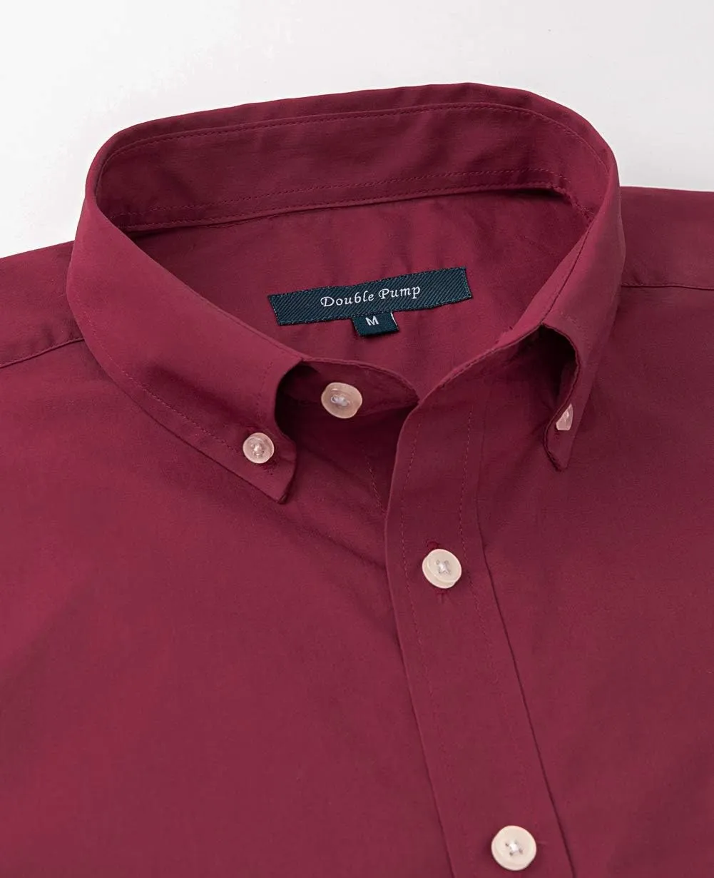 Double Pump Mens Button Down Shirts Cotton Long Sleeve Shirts Regular Fit