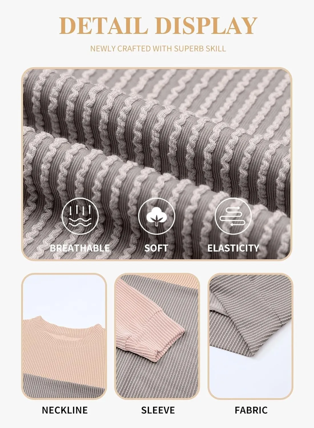 Eytino Plus Size Sweatshirt for Women Striped Colorblock Long Sleeve Crewneck Casual Loose Pullover Shirt Top(1X-5X)