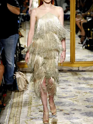 Fashion Fringed Sleeveless Midi Dress