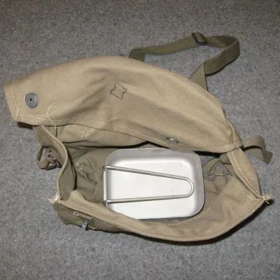 Finnish Cotton-Canvas Respirator Haversack. Used/Graded. Browns / Khakis / Olives.
