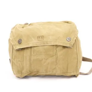 Finnish Cotton-Canvas Respirator Haversack. Used/Graded. Browns / Khakis / Olives.