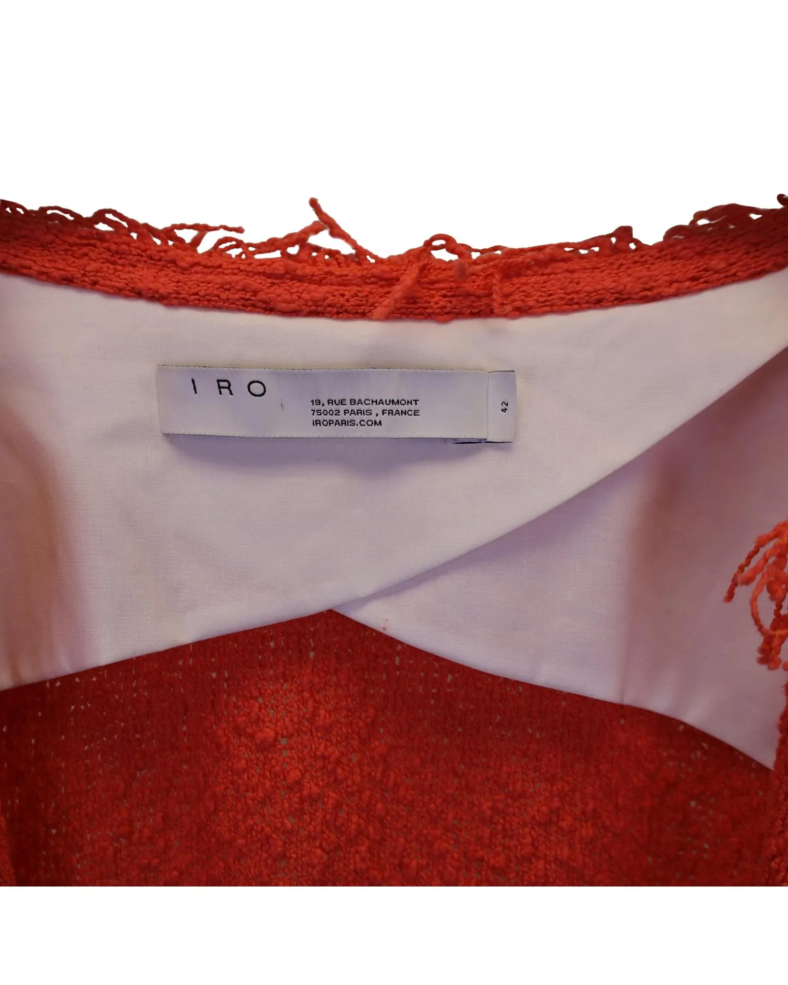 Fringe Open Jacket in Orange Tweed for Formal Occasions