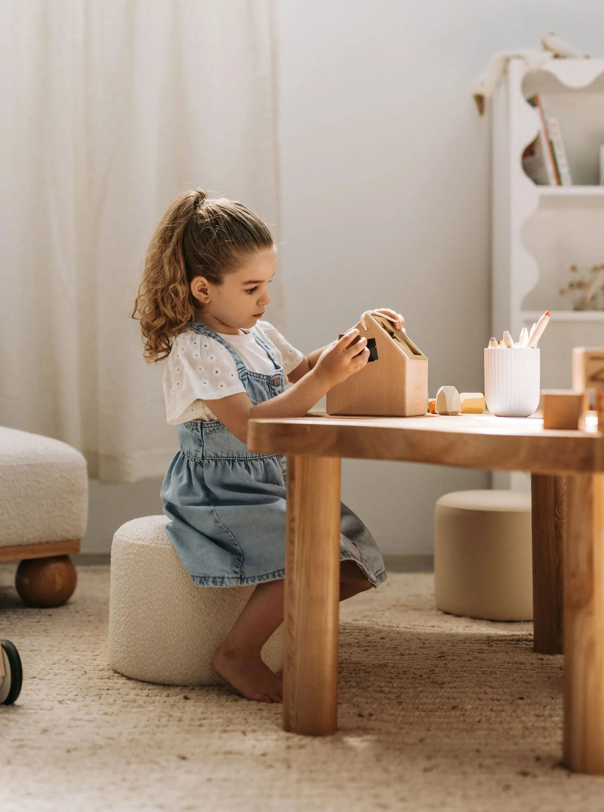 Leon Activity Table & Remi Stool Package - Ivory, Latte, Mocha