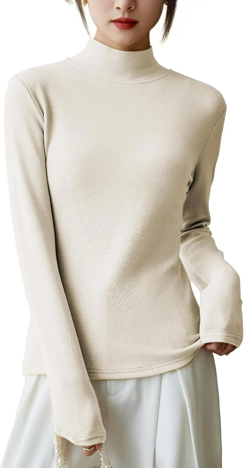 LIWEGHT Women's Long Sleeve Turtleneck Shirts 2024 Fall Fashion Winter Thermal Underwear Basic Mockneck Top Clothes for Women