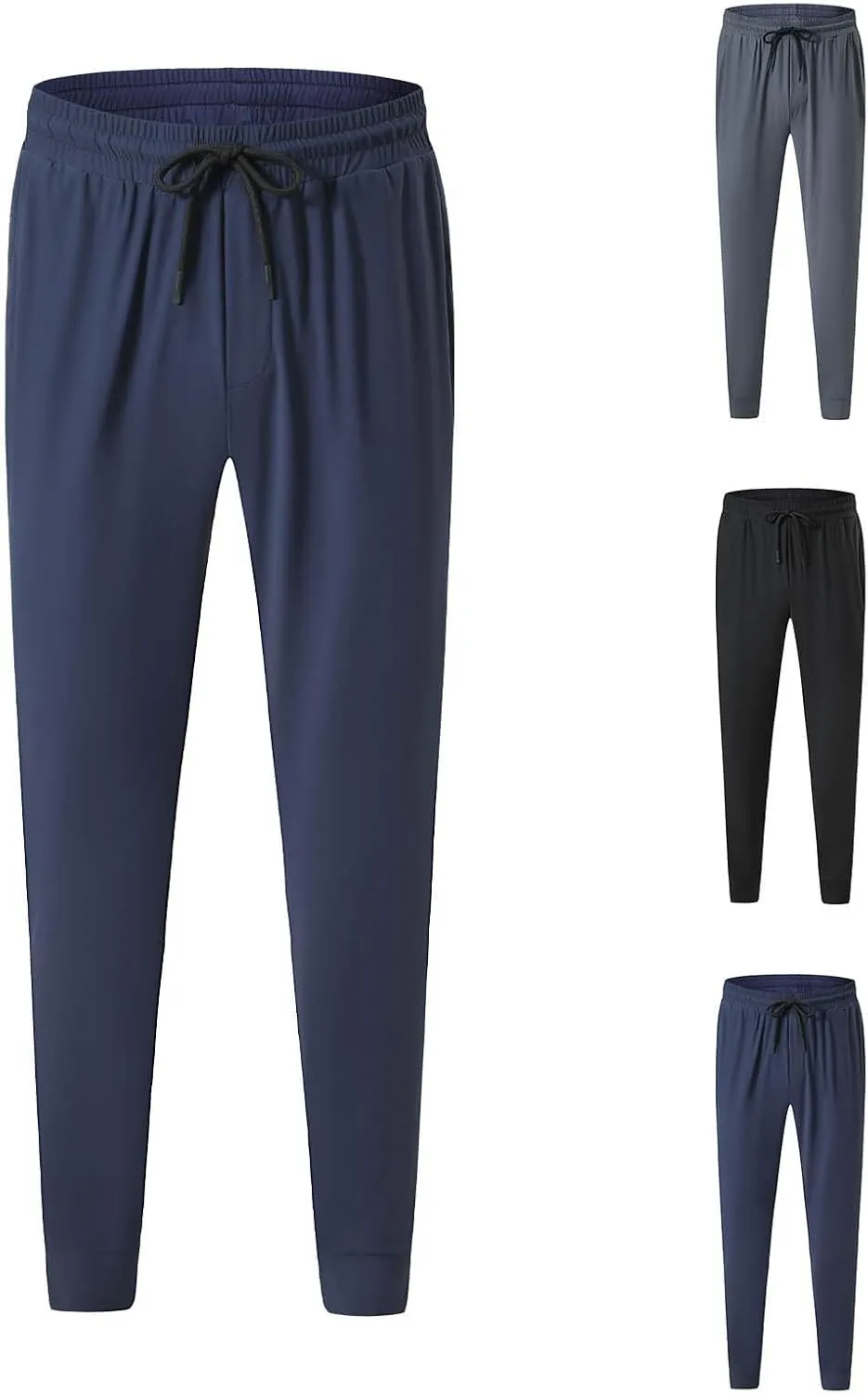 Men Quick Dry Sweatpants Casual Drawstring Elastic Waist Jogger Pants Tapered Athletic Hiking Trouser Tracksuit Bottoms