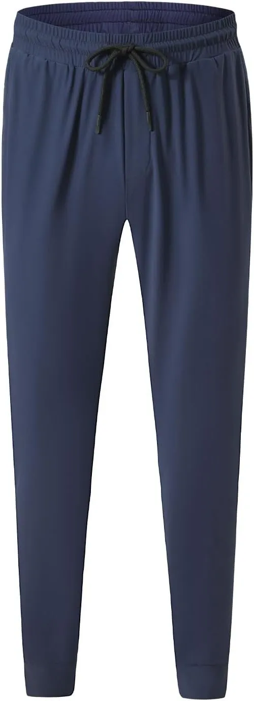 Men Quick Dry Sweatpants Casual Drawstring Elastic Waist Jogger Pants Tapered Athletic Hiking Trouser Tracksuit Bottoms