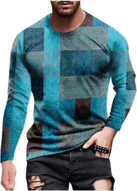 Men's 2023 Autumn Designer Vintage Blouse Tops Casual T Shirt Graphic Abstract Long Sleeve Print Fashion Shirts