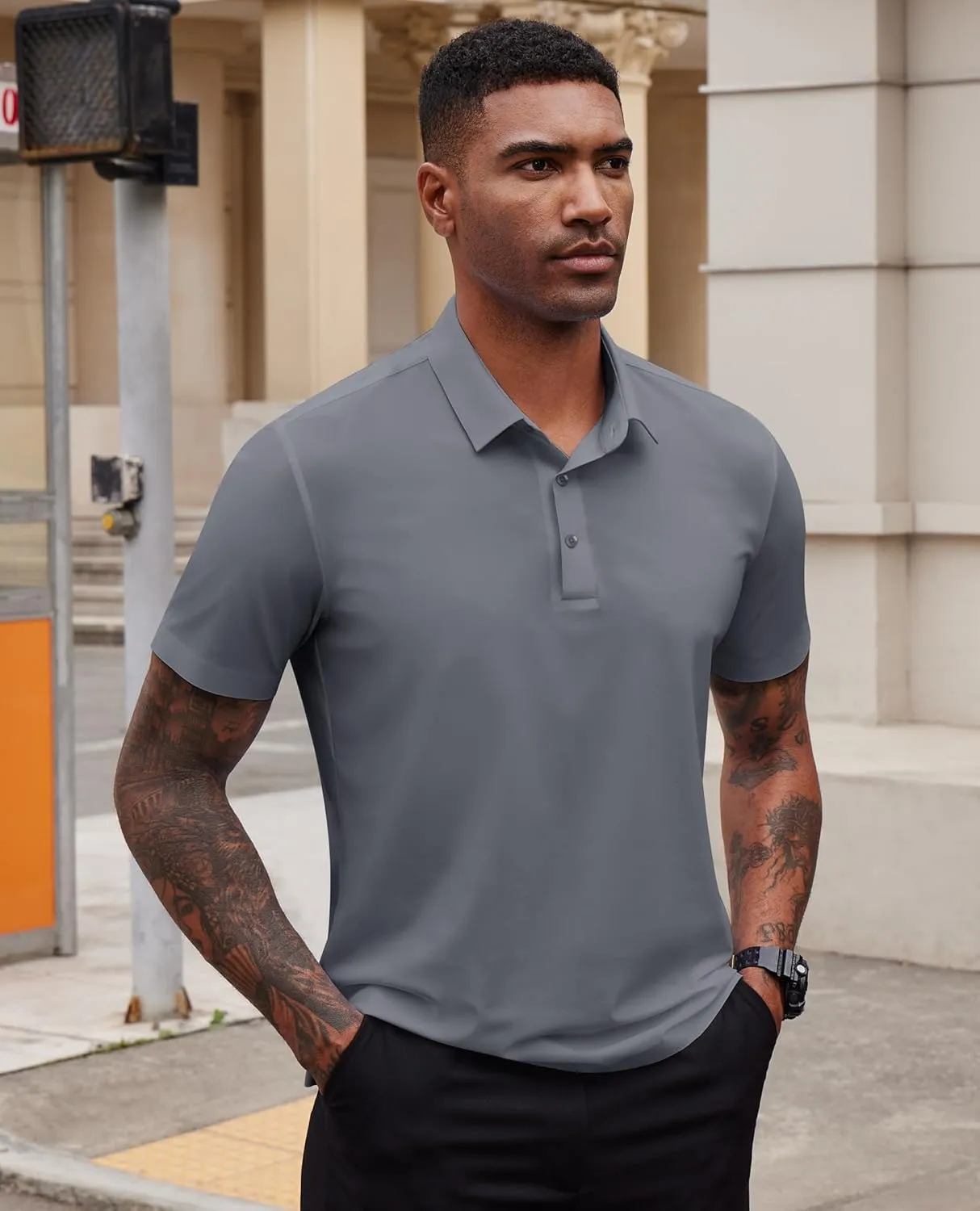 Mens Polo Shirts Short Sleeve Stretch Golf Polo Shirts Dry Fit Polo T Shirts for Men Golf Shirts Tennis Polo
