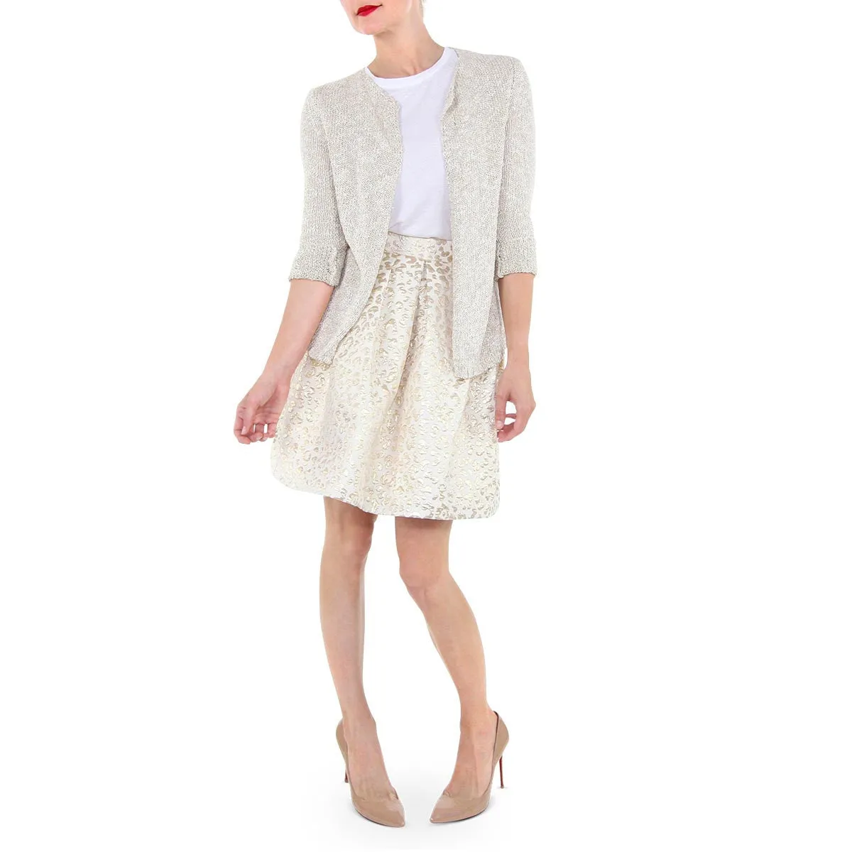 Metallic Gold Knit Cardigan