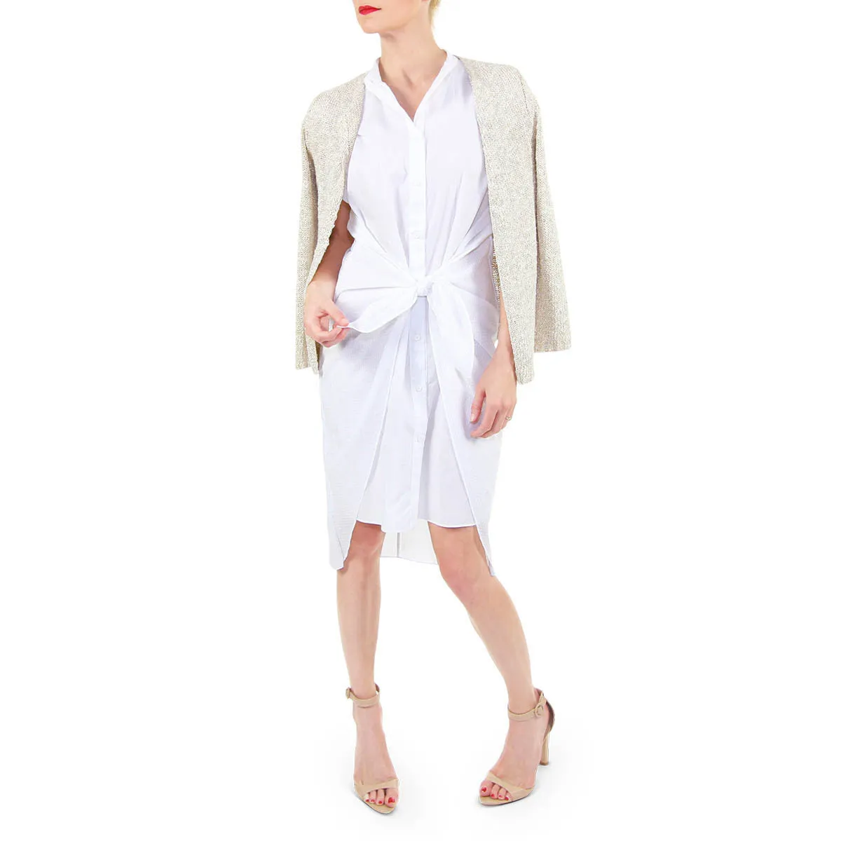 Metallic Gold Knit Cardigan