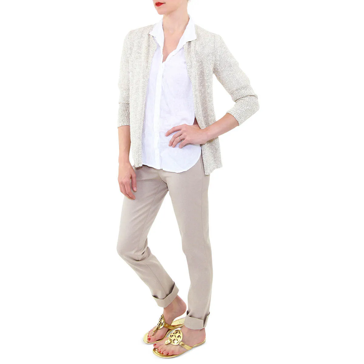 Metallic Gold Knit Cardigan