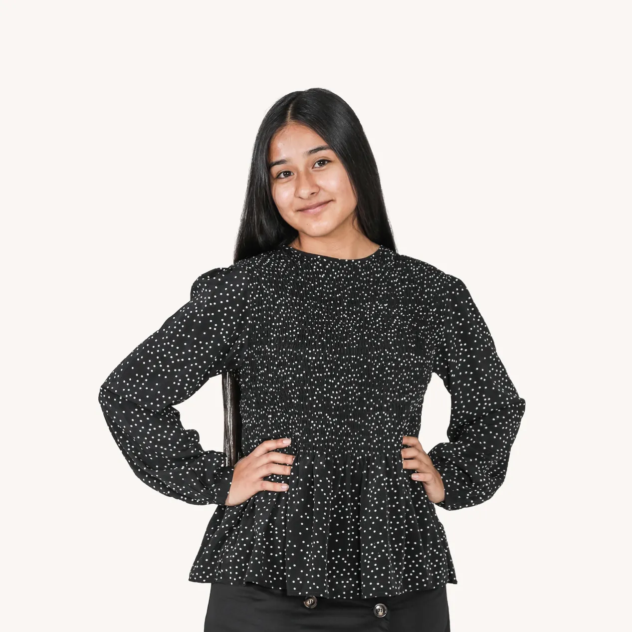 Micro Polka Dot Blouse