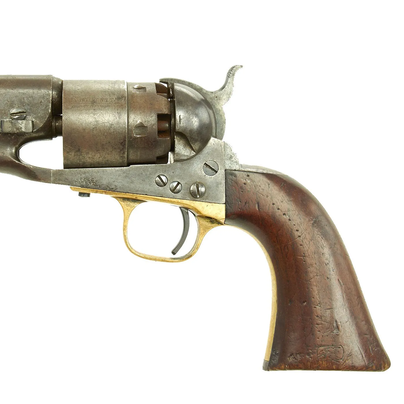 Original U.S. Civil War Colt Model 1860 Army Four Screw Revolver Manufactured in 1861 - Serial No 14721
