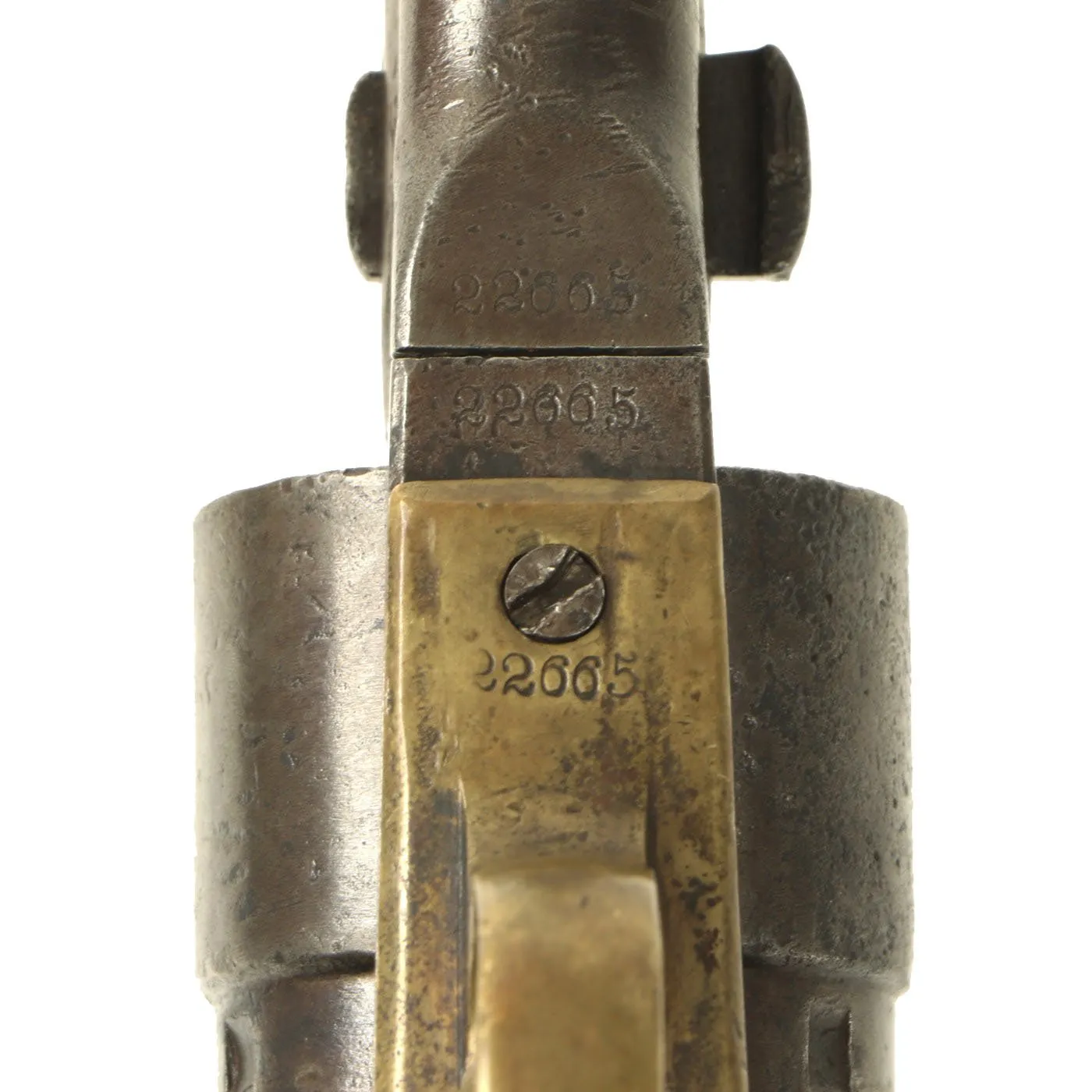 Original U.S. Civil War Colt Model 1860 Army Four Screw Revolver Manufactured in 1861 - Serial No 22665
