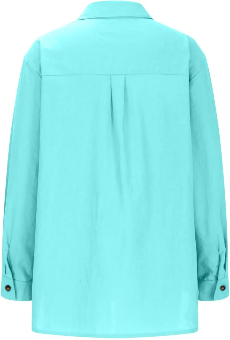 Oversized Linen Shirts Women Button Down V Neck Long Sleeve Casual Summer Tops with Pockets Beach Blouses