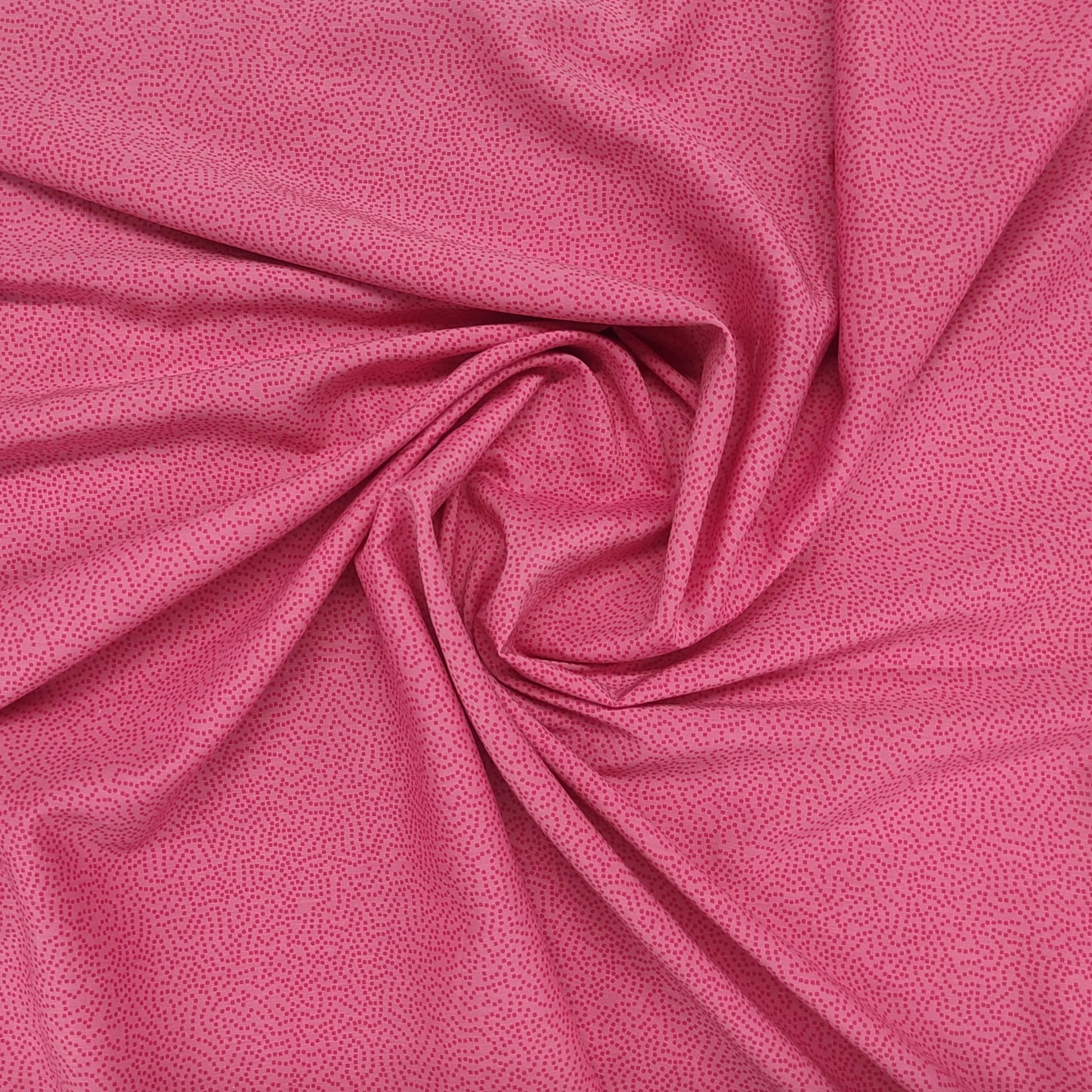 Pink Polka Print Rayon Fabric