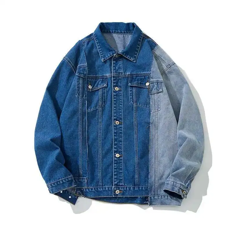 Pre Order:  Dual Tone Spliced Denim Jacket