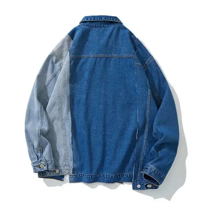 Pre Order:  Dual Tone Spliced Denim Jacket