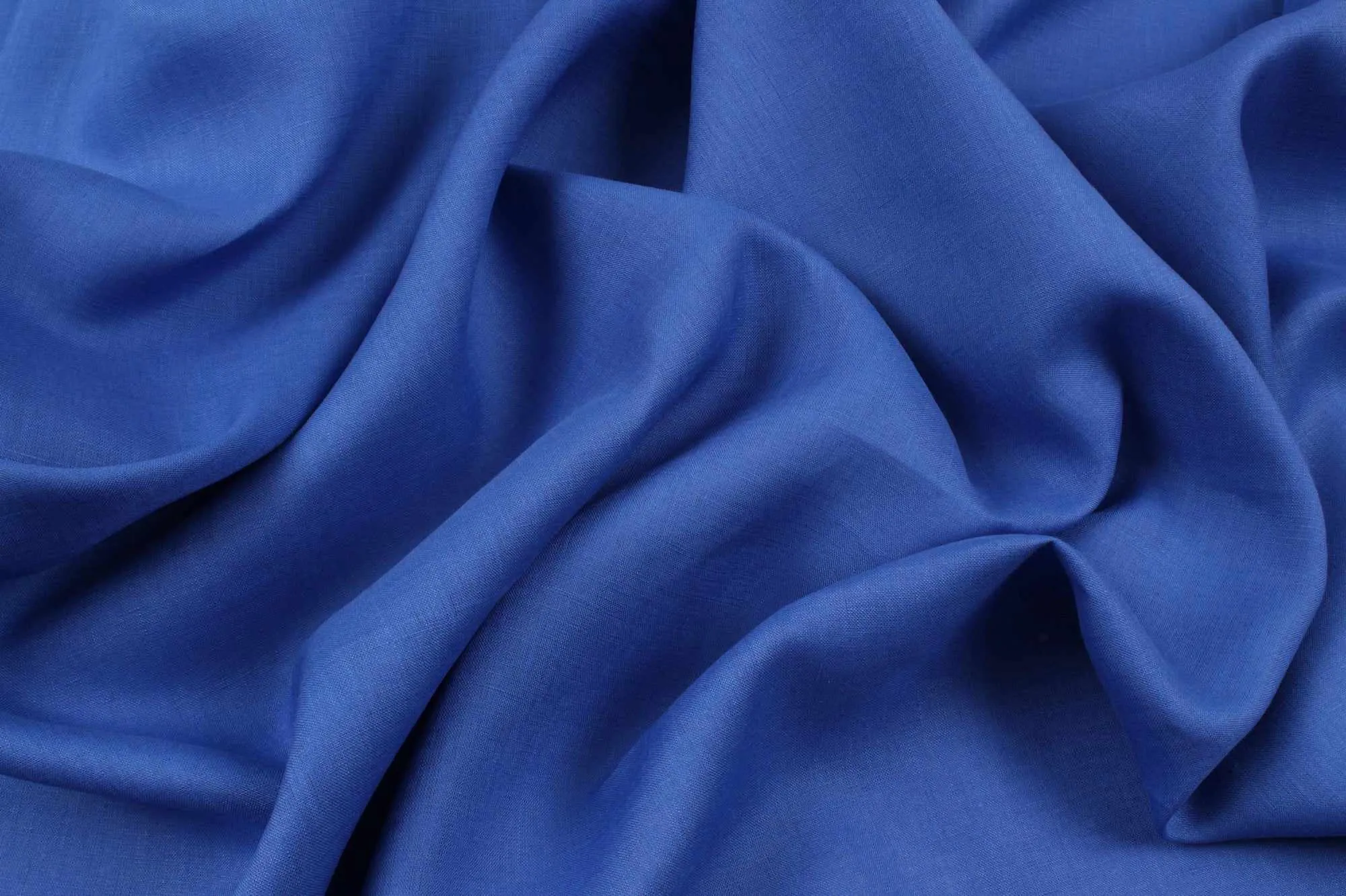Premium Light-Weight Linen - Piece Dyed - Sax Blue (1mt Remnant)