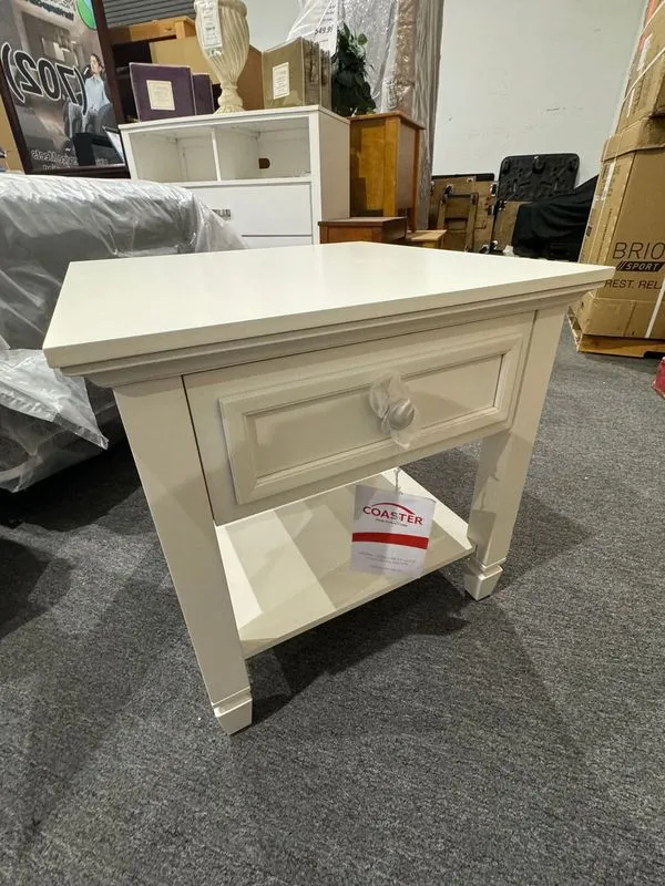Square 1-Drawer End Table With Lower Shelf