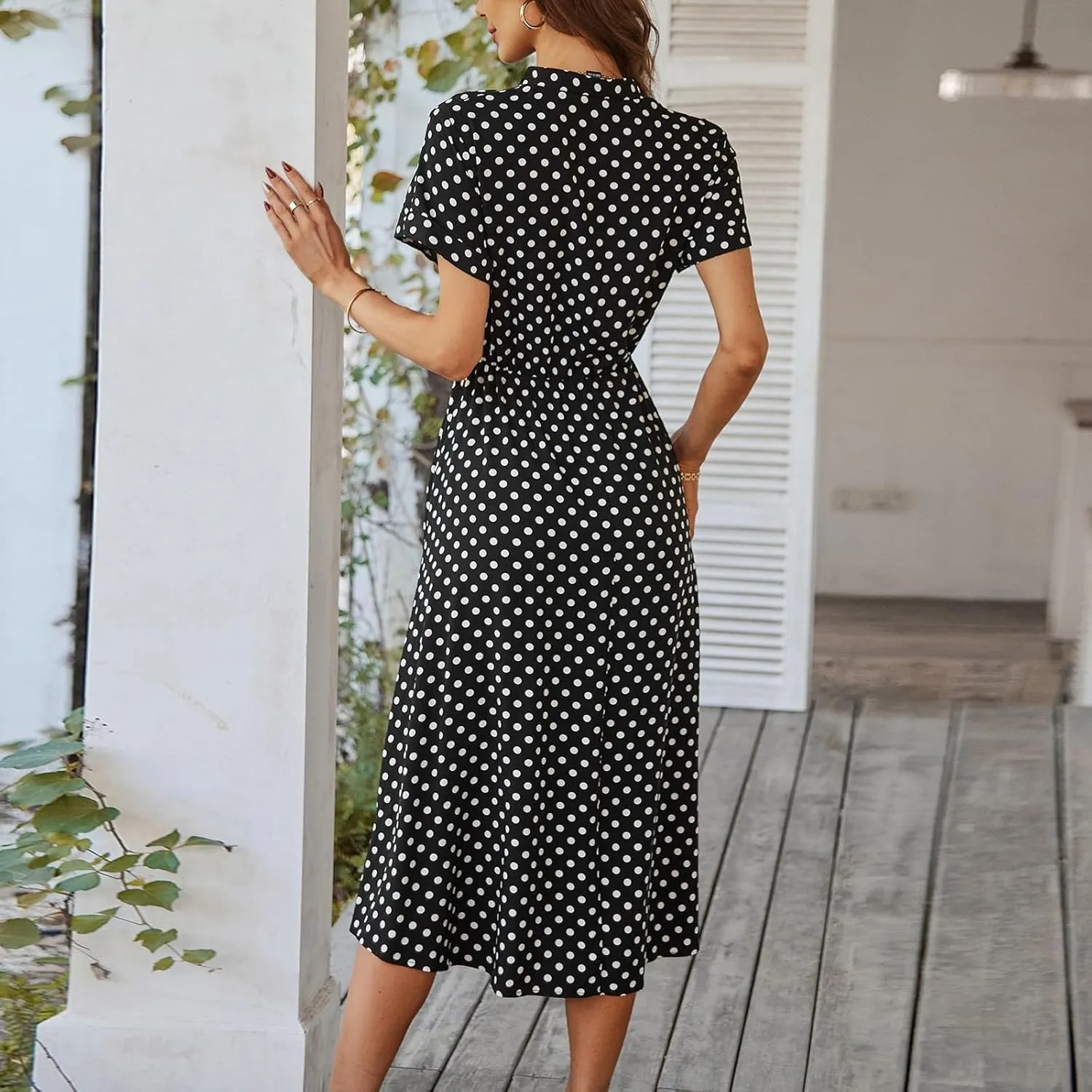 Summer Dresses for Women 2025 Fashion Floral Print V Neck 3/4 Sleeve Dress High Waist Boho Dresses Wrap Maxi Dress