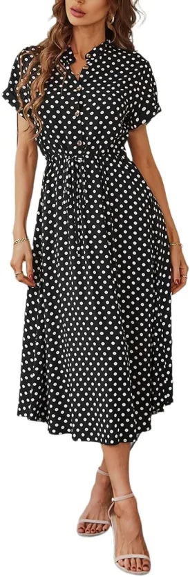 Summer Dresses for Women 2025 Fashion Floral Print V Neck 3/4 Sleeve Dress High Waist Boho Dresses Wrap Maxi Dress