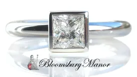 Tiffany & Co. 0.59ct E/VS1 Bezet Set Princess Cut Diamond Engagement Ring