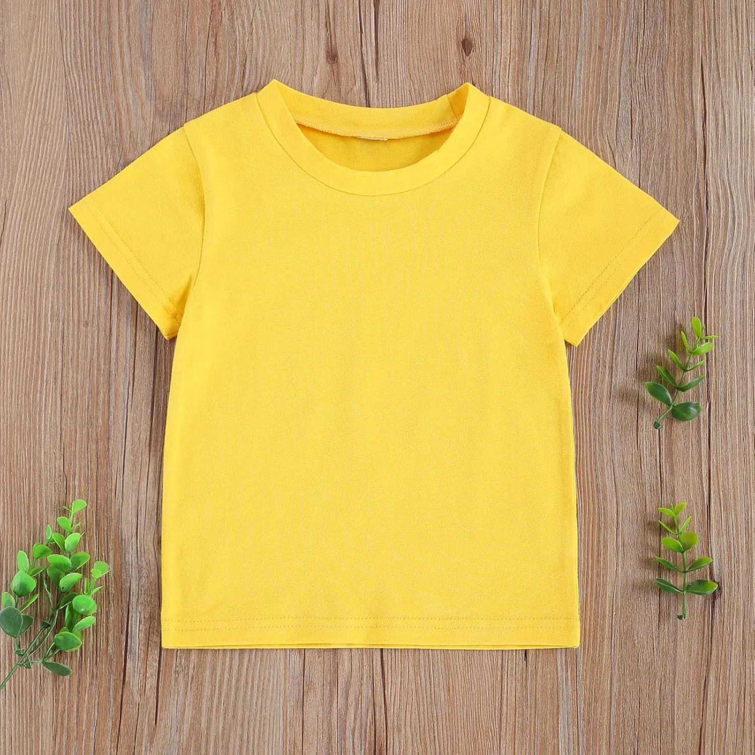 Toddler Baby Girls Boys Cotton Basic Layering T Shirts Tops Shorts Sleeve Tee Shirt Baby Summer Clothes