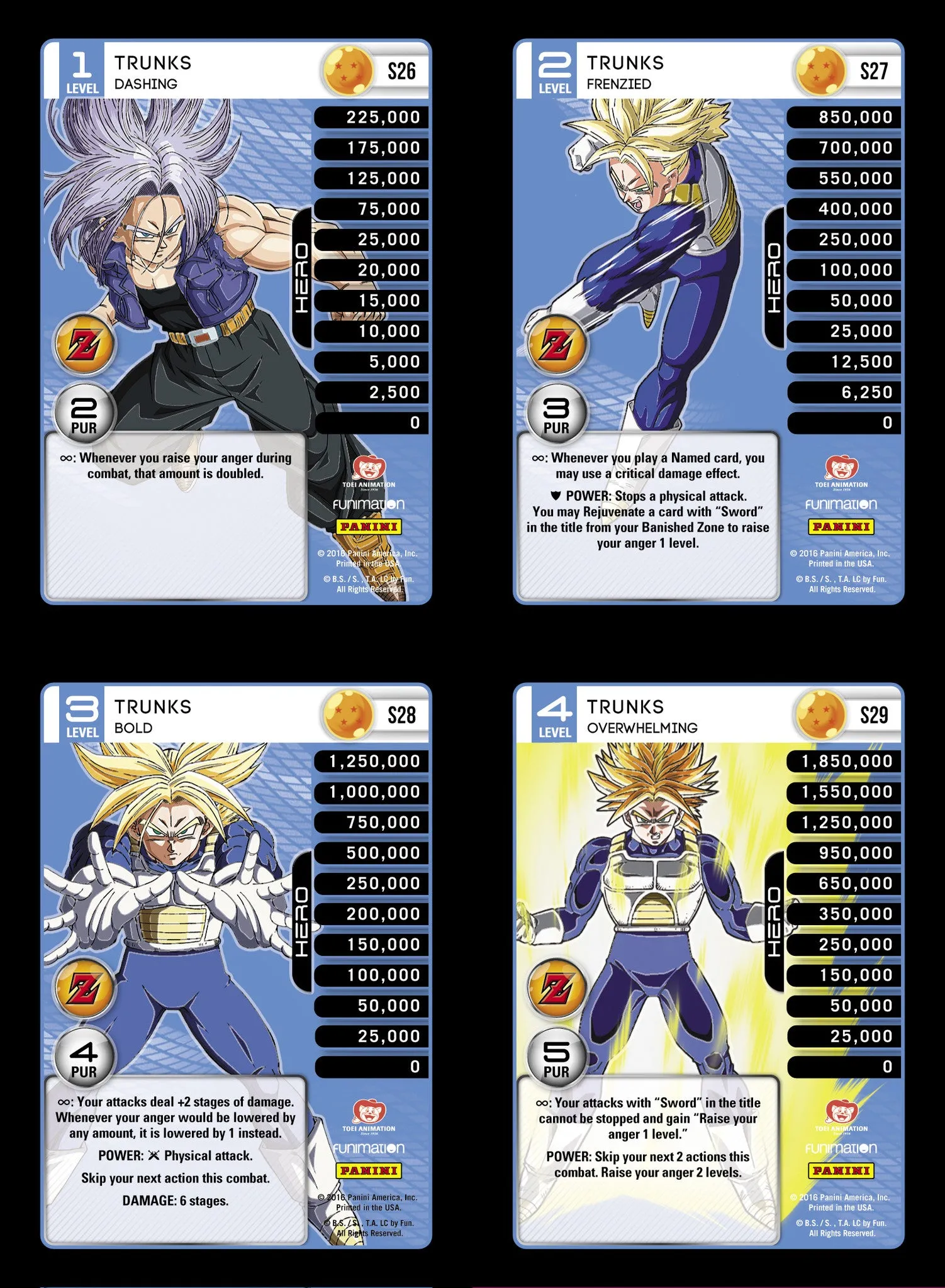 Trunks Lv1-4 Base Prizm - Awakening MP Set