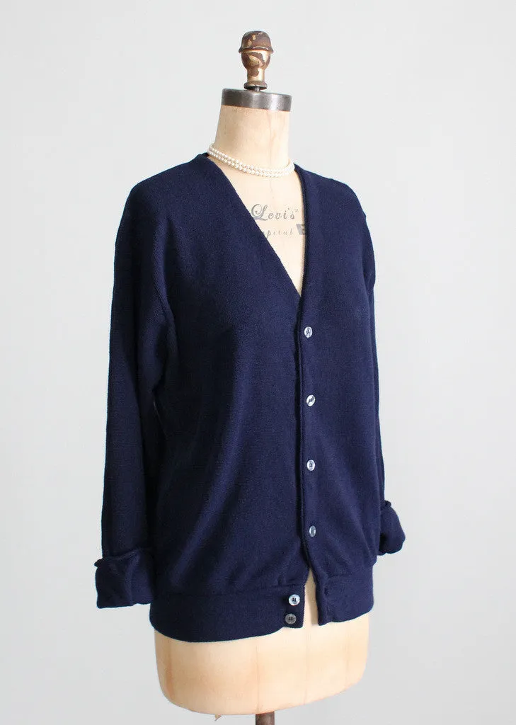 Vintage 1960s Navy Boyfriend Cardigan