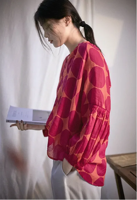 Women Casual Blouse Linen Shirts Loose Blouse Plus Size Women Tops GJ20042914