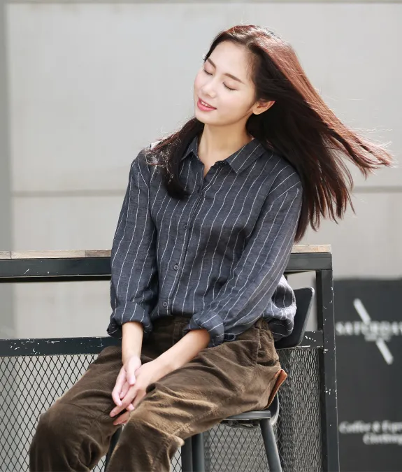 Women Casual Blouse Linen Shirts Loose Blouse Plus Size Women Tops GJ2004292