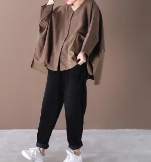 Women Casual Blouse Linen Shirts Loose Blouse Women Tops WG961707