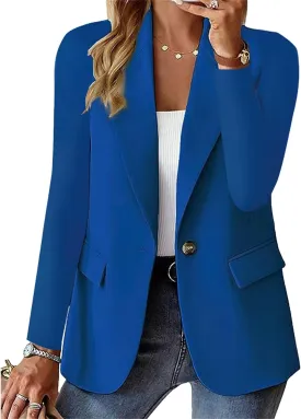 Women's Blazer Open Front Casual Bussiness Blazers Notch Collar Work Office Suit Jackets Long Sleeve Lapel Jacket