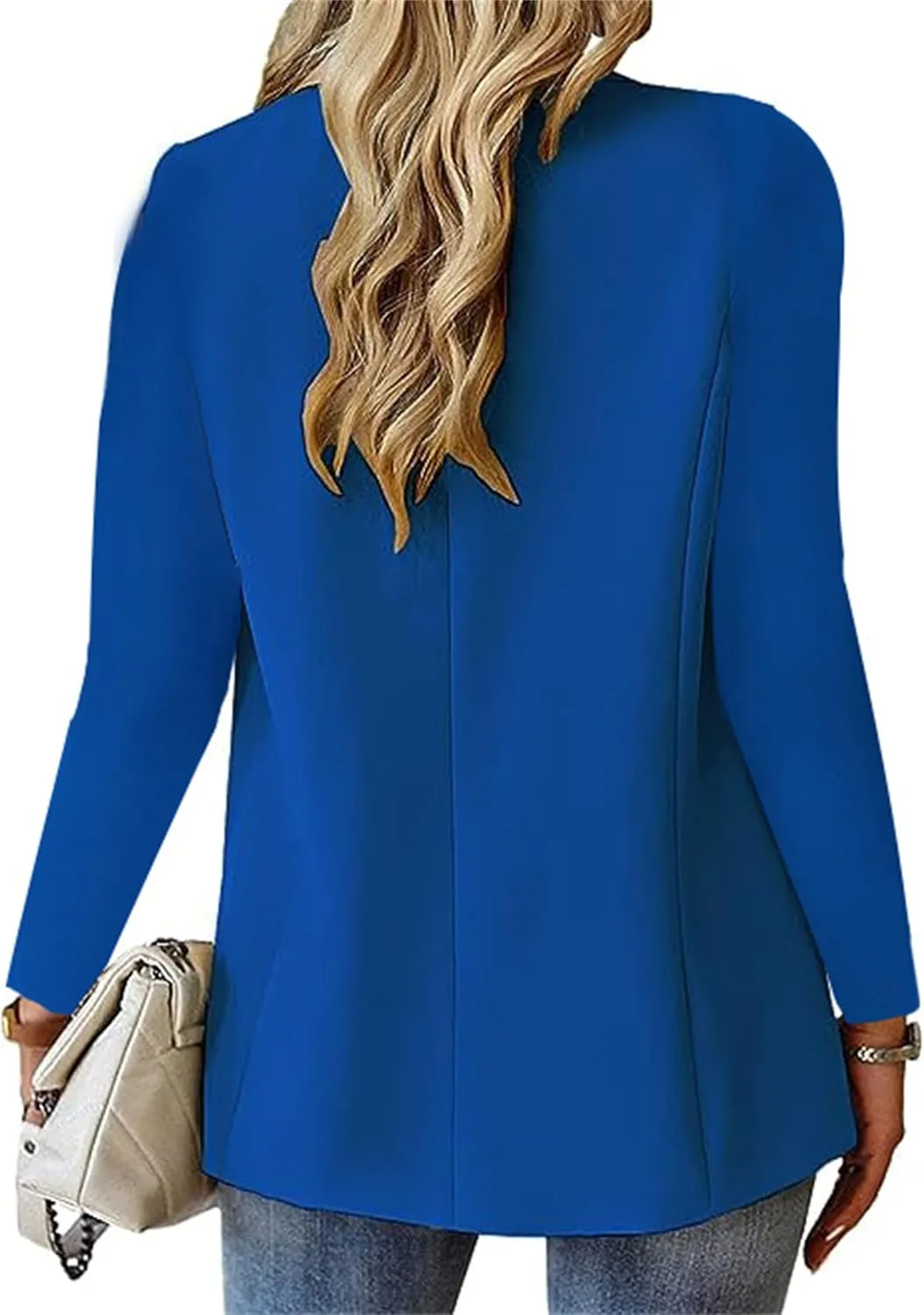 Women's Blazer Open Front Casual Bussiness Blazers Notch Collar Work Office Suit Jackets Long Sleeve Lapel Jacket