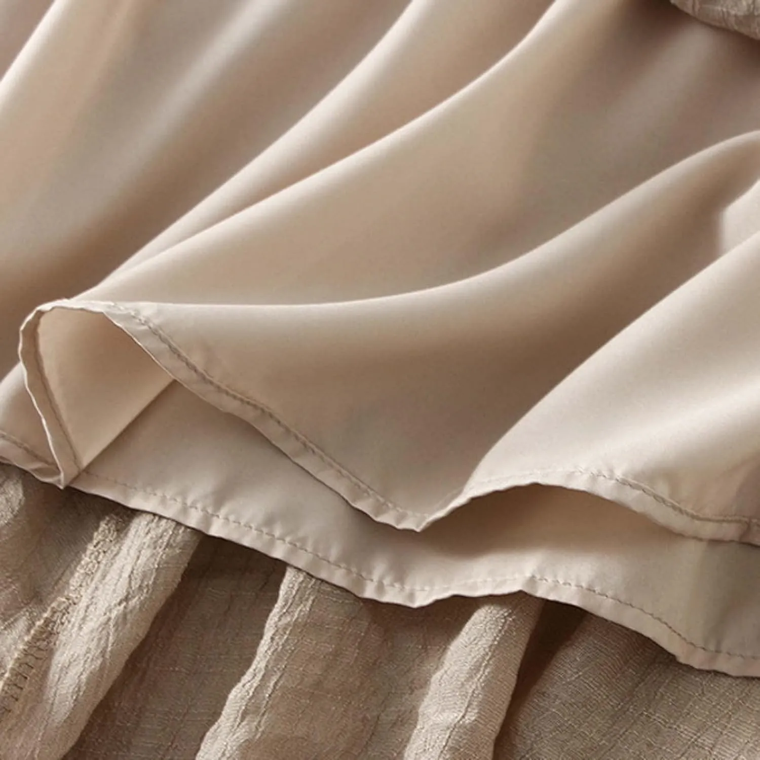 Women's Midi Linen Skirt Summer Casual Elastic Waist Drawstring Pleated Skirts A-Linen Flowy Swing Long Skirt
